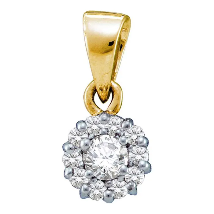 Necklaces gndatlanta 14k Yellow Gold Round Diamond Solitaire Circle Frame Cluster Pendant 14 Cttw Necklaces gndatlanta 14k Yellow Gold Round Diamond Solitaire Circle Frame Cluster Pendant 14 Cttw