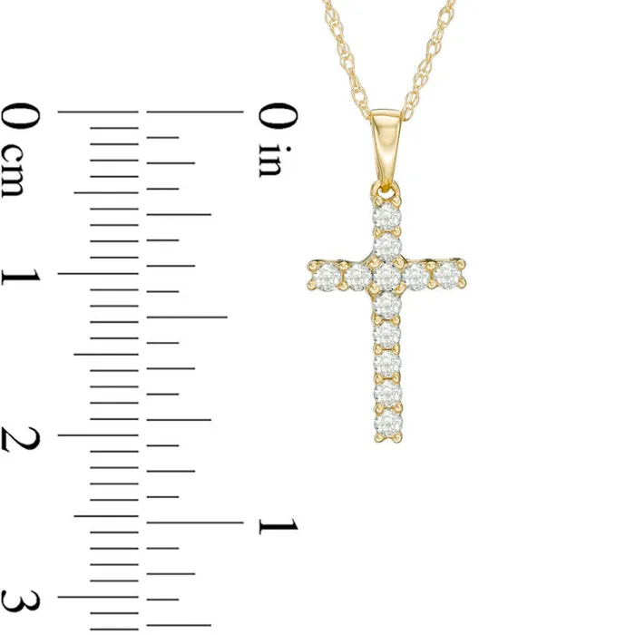 Necklaces Goldia 025 CT TW Natural Diamond Cross Pendant in 10K Yellow Gold Necklaces Goldia 025 CT TW Natural Diamond Cross Pendant in 10K Yellow Gold