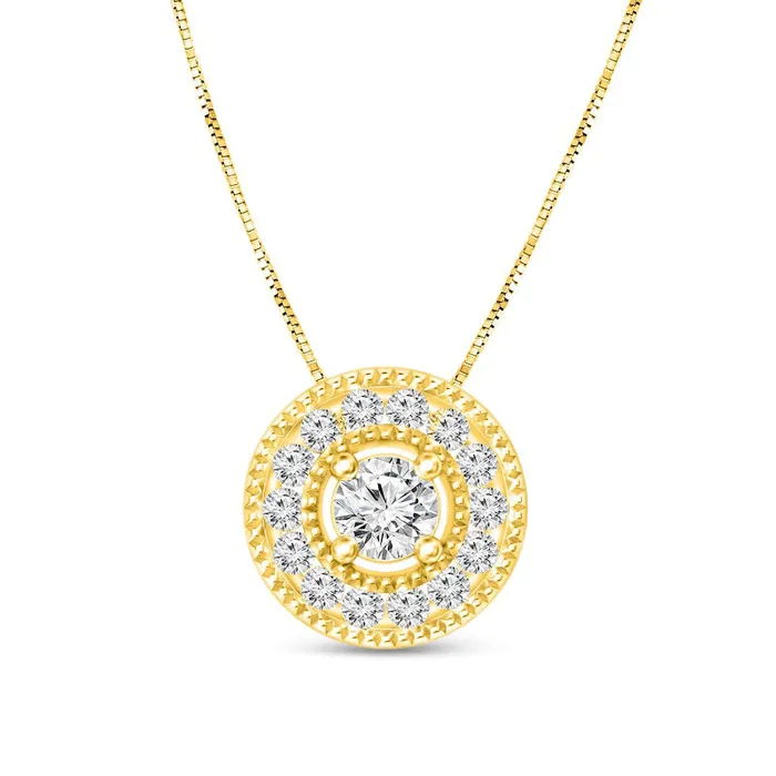 Necklaces Goldia 025 CT TW Natural Diamond Frame Antique VintageStyle Pendant in 10K Yellow Gold Necklaces Goldia 025 CT TW Natural Diamond Frame Antique VintageStyle Pendant in 10K Yellow Gold