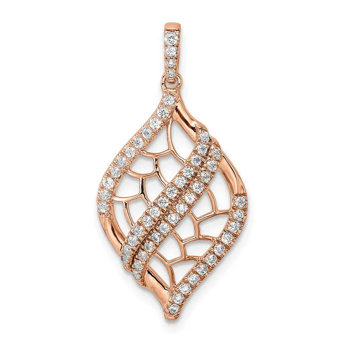 Necklaces Goldia 14k Rose Gold Polished Fancy Real Diamond Chain Slide