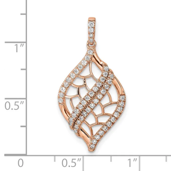Necklaces Goldia 14k Rose Gold Polished Fancy Real Diamond Chain Slide