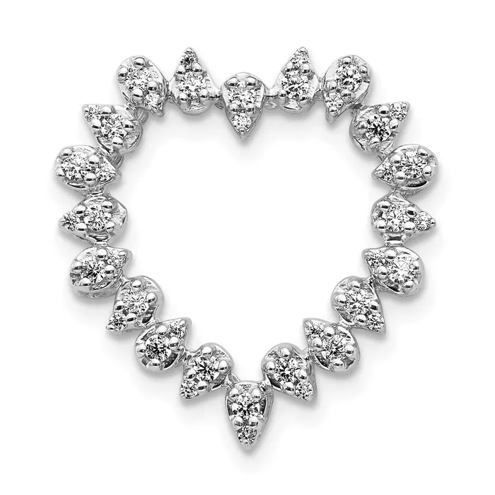 Necklaces Goldia 14k White Gold 13ct Real Diamond Heart Chain Slide
