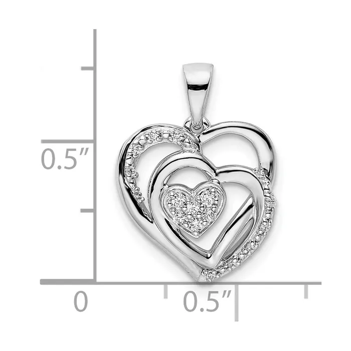 Necklaces Goldia 14k White Gold Polished Heart Real Diamond Pendant