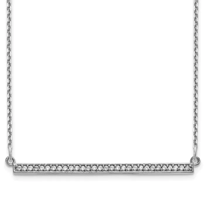 Necklaces Goldia 14k White Gold Real Diamond Bar Necklace