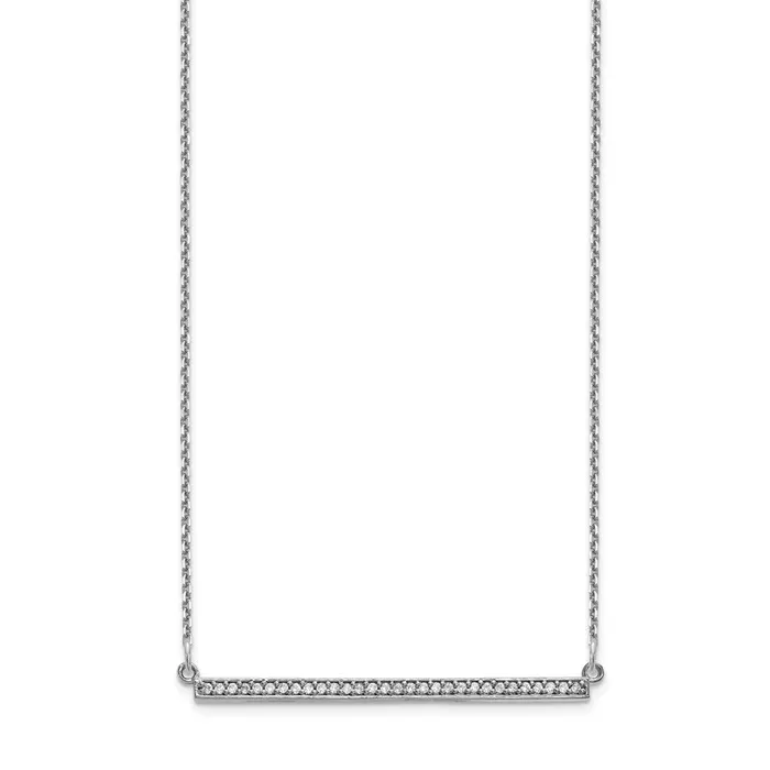 Necklaces Goldia 14k White Gold Real Diamond Bar Necklace