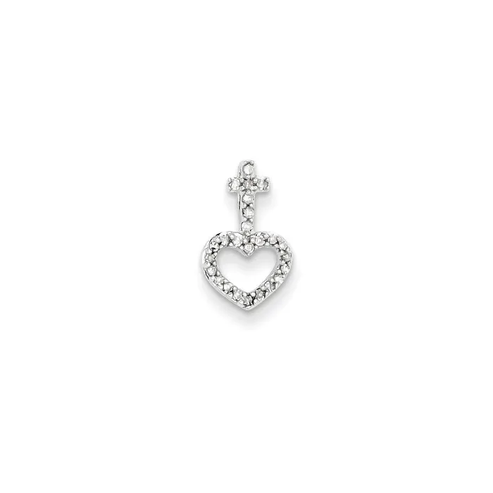 Necklaces Goldia 14k White Gold Real Diamond Heart u0026 Cross Chain Slide