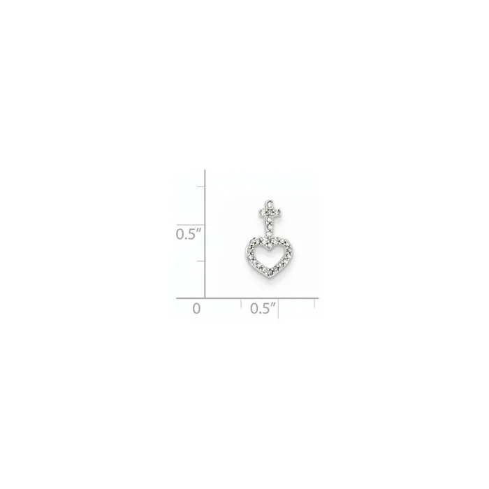 Necklaces Goldia 14k White Gold Real Diamond Heart u0026 Cross Chain Slide