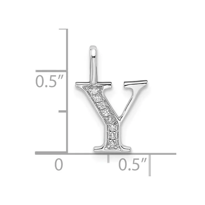 Necklaces Goldia 14K White Gold Real Diamond Letter Y Initial Pendant