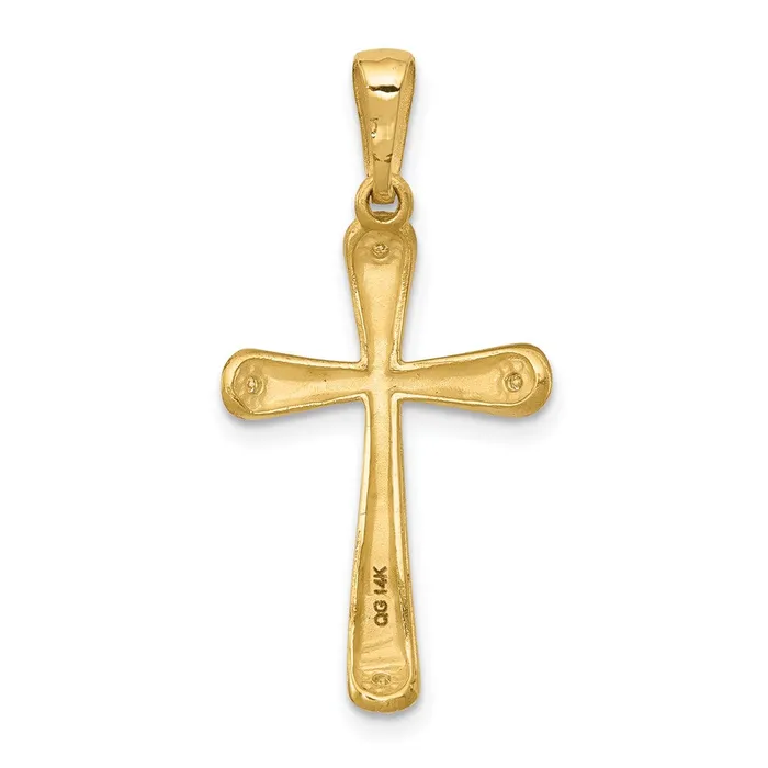 Necklaces Goldia 14K Yellow Gold AA Real Diamond Cross Pendant