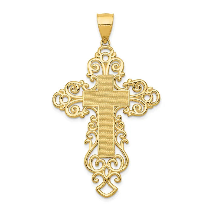 Necklaces Goldia 14k Yellow Gold Polished Fancy Cross Pendant