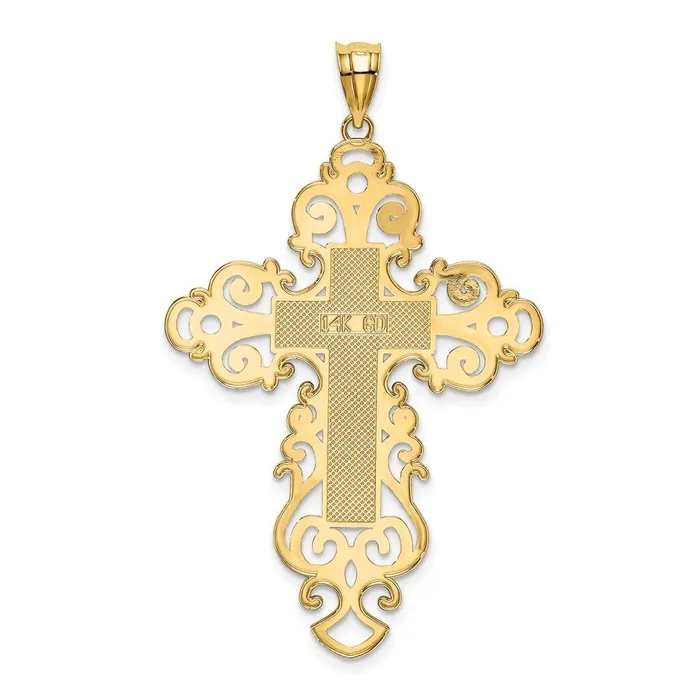 Necklaces Goldia 14k Yellow Gold Polished Fancy Cross Pendant
