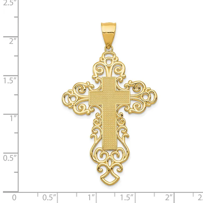 Necklaces Goldia 14k Yellow Gold Polished Fancy Cross Pendant