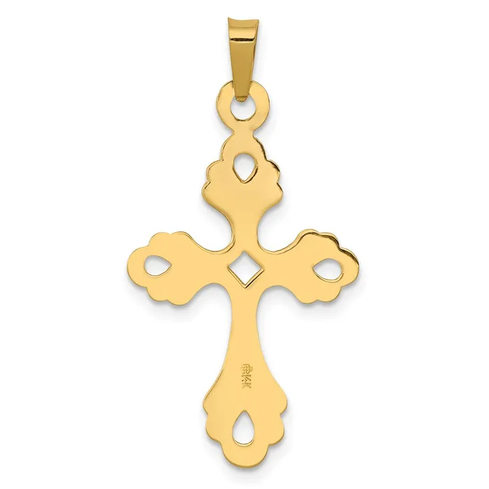 Necklaces Goldia 14k Yellow Gold Polished Fleur De Lis Cross Pendant