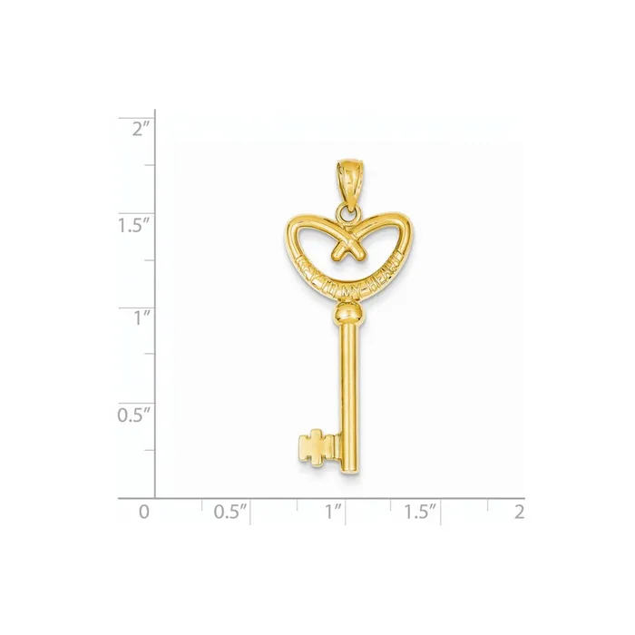 Necklaces Goldia 14k Yellow Gold Pretzel Heart Key with Key to my Heart Pendant