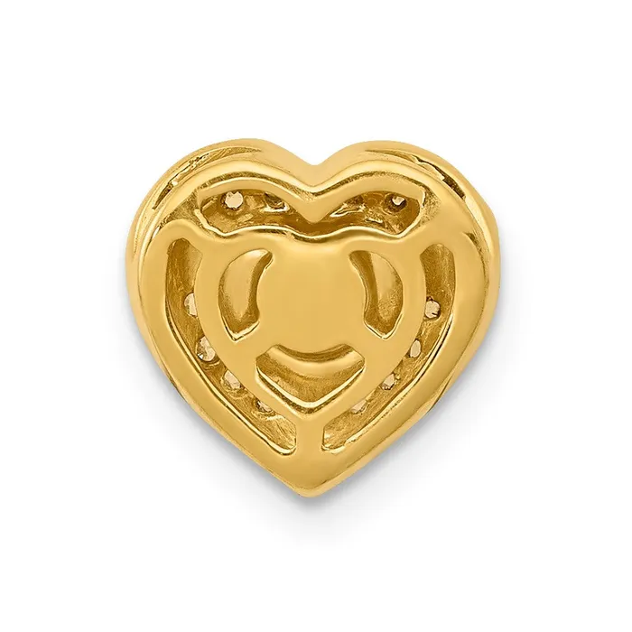 Necklaces Goldia 14K Yellow Gold Real Diamond and 33 Ruby Fancy Heart Chain Slide