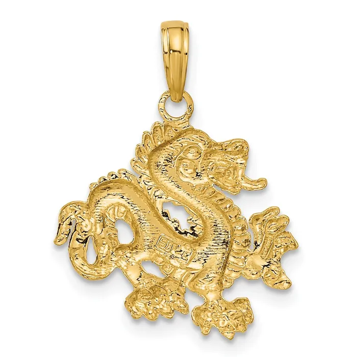 Necklaces Goldia 14k Yellow Gold Solid Polished Dragon Pendant