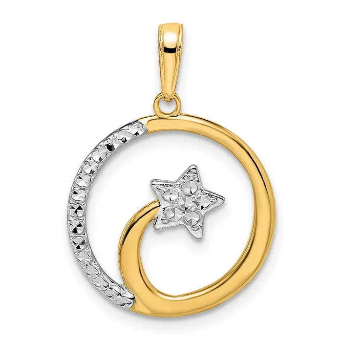 Necklaces Goldia 14k Yellow Rhodium Gold White Rhodium DC Shooting Star Pendant Necklaces Goldia 14k Yellow Rhodium Gold White Rhodium DC Shooting Star Pendant