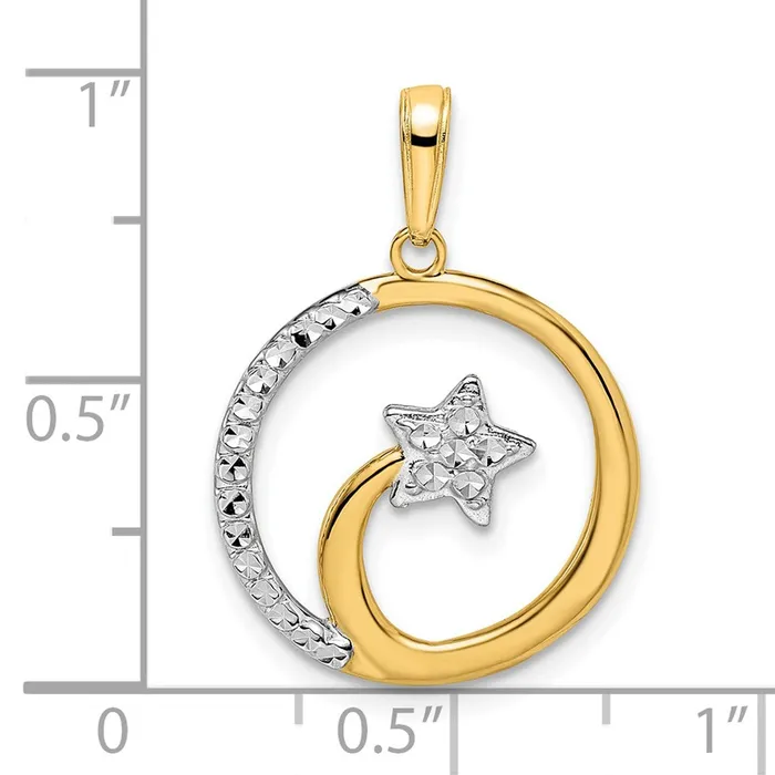 Necklaces Goldia 14k Yellow Rhodium Gold White Rhodium DC Shooting Star Pendant