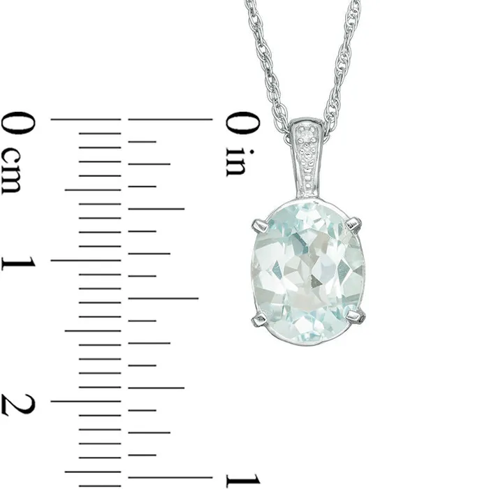Necklaces Goldia Oval Blue Topaz and Natural Diamond Accent Bale Drop Pendant in Sterling Silver Necklaces Goldia Oval Blue Topaz and Natural Diamond Accent Bale Drop Pendant in Sterling Silver