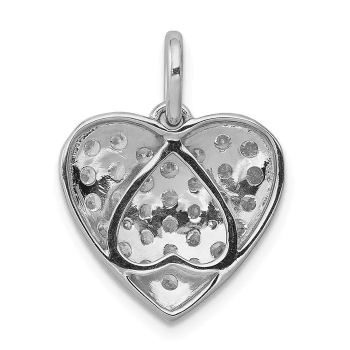 Necklaces Goldia Solid 14k White Gold 1ct Simulated CZ Heart Pendant