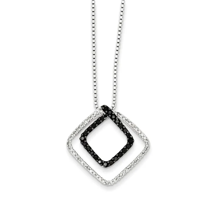 Necklaces Goldia Sterling Silver Black Diamond u0026 Diamond Shape Pendant Necklaces Goldia Sterling Silver Black Diamond u0026 Diamond Shape Pendant