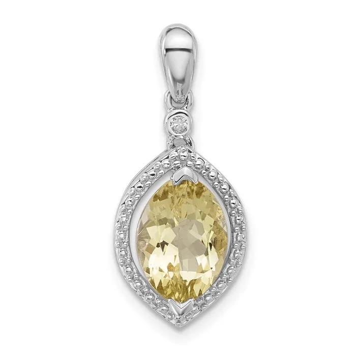 Necklaces Goldia Sterling Silver Diamond u0026 Lemon Quartz Pendant