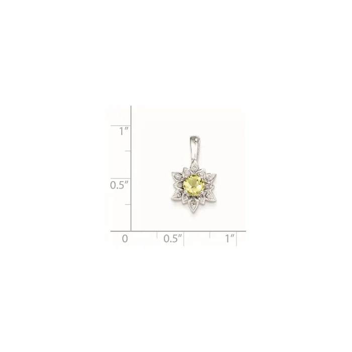 Necklaces Goldia Sterling Silver Diamond u0026 Lemon Quartz Pendant