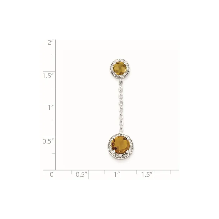 Necklaces Goldia Sterling Silver Diamond Whiskey Quartz Pendant