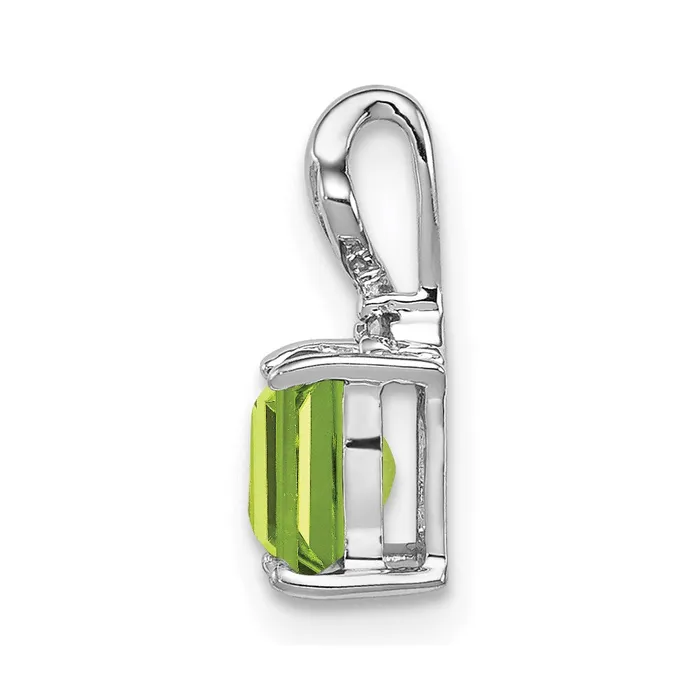 Necklaces Goldia Sterling Silver Rhodium Plated Diamond u0026 Peridot Square Pendant