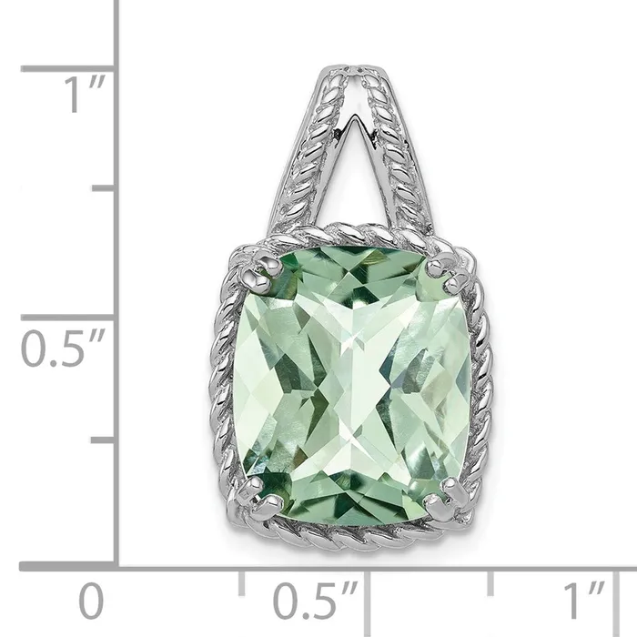 Necklaces Goldia Sterling Silver Rhodiumplated Green Quartz Pendant