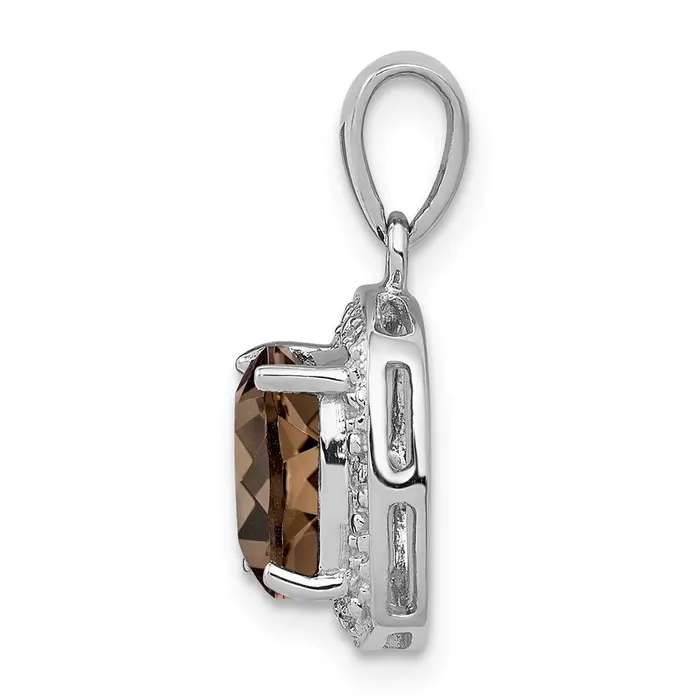 Necklaces Goldia Sterling Silver Rhodium Smoky Quartz u0026 Diamond Pendant