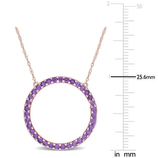 Necklaces JMS always Original AMOUR 1 CT TGW Amethyst Open Circle Pendant with Chain In 10K Rose Gold Necklaces JMS always Original AMOUR 1 CT TGW Amethyst Open Circle Pendant with Chain In 10K Rose Gold