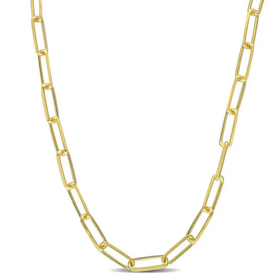 Necklaces JMS always Original AMOUR 5mm Diamond Cut Paperclip Chain Necklace In Yellow Plated Sterling Silver 24 In Necklaces JMS always Original AMOUR 5mm Diamond Cut Paperclip Chain Necklace In Yellow Plated Sterling Silver 24 In
