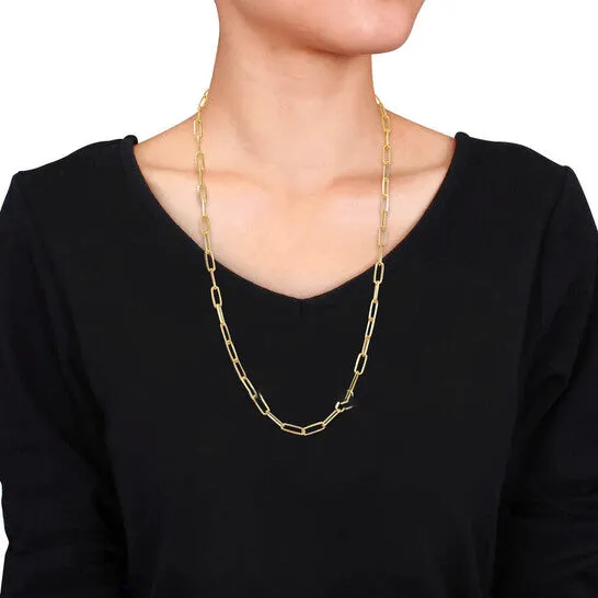 Necklaces JMS always Original AMOUR 5mm Diamond Cut Paperclip Chain Necklace In Yellow Plated Sterling Silver 24 In Necklaces JMS always Original AMOUR 5mm Diamond Cut Paperclip Chain Necklace In Yellow Plated Sterling Silver 24 In