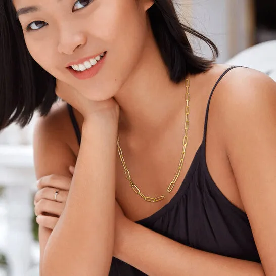 Necklaces JMS always Original AMOUR 5mm Diamond Cut Paperclip Chain Necklace In Yellow Plated Sterling Silver 24 In Necklaces JMS always Original AMOUR 5mm Diamond Cut Paperclip Chain Necklace In Yellow Plated Sterling Silver 24 In