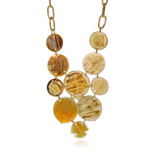 Necklaces JMS always Original Devon Leigh Buffalo Horn And 24K Gold Plated Brass Bib Necklace N5778B Necklaces JMS always Original Devon Leigh Buffalo Horn And 24K Gold Plated Brass Bib Necklace N5778B