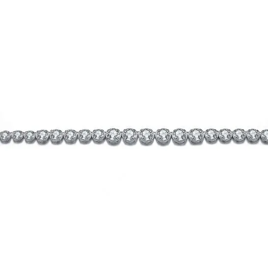 Necklaces JMS always Original Megan Walford Sterling Silver White Gold Plated with Clear Round Cubic Zirconia Tennis Necklace Necklaces JMS always Original Megan Walford Sterling Silver White Gold Plated with Clear Round Cubic Zirconia Tennis Necklace