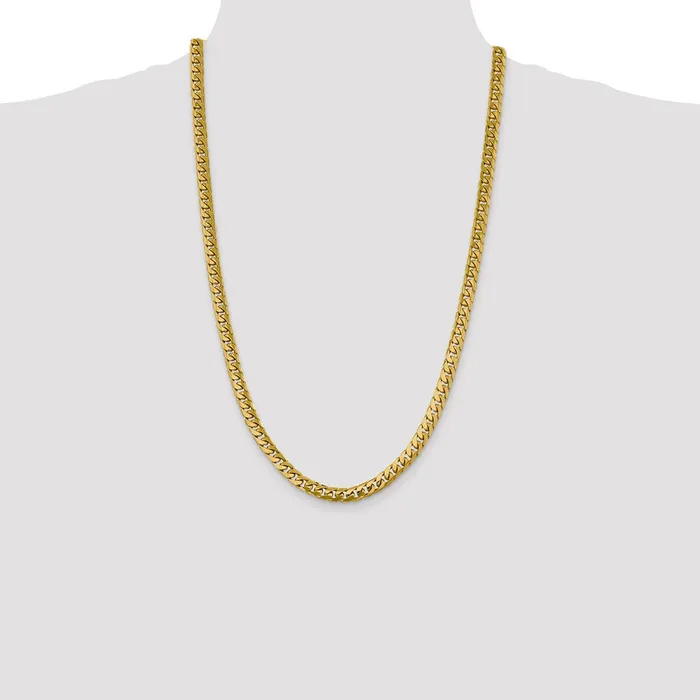 Necklaces MDS 14K 26 inch 625mm Solid Miami Cuban Link with Lobster Clasp Chain Necklace Necklaces MDS 14K 26 inch 625mm Solid Miami Cuban Link with Lobster Clasp Chain Necklace