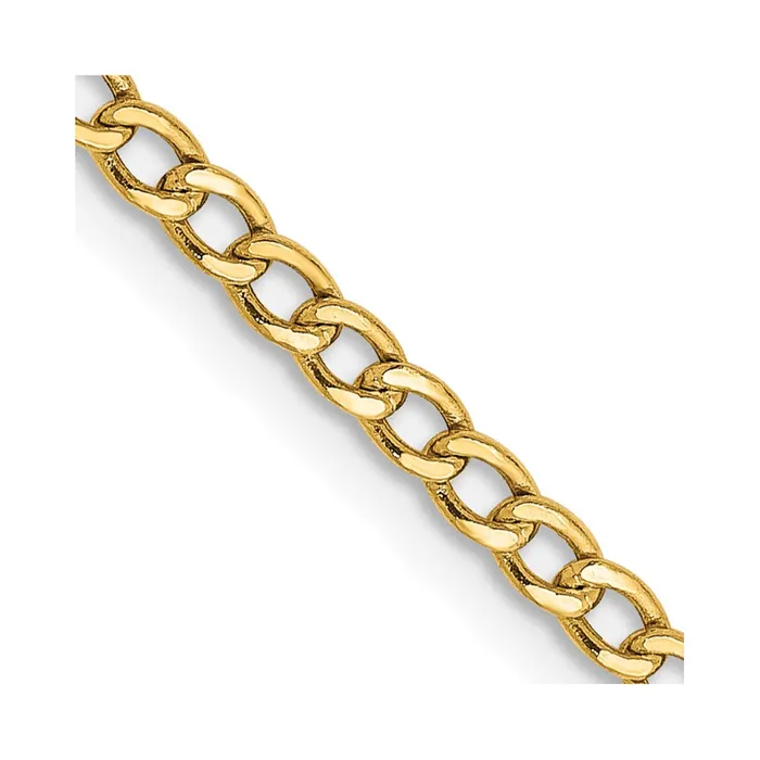 Necklaces MDS 14K Yellow Gold 20 inch 25mm SemiSolid Curb with Lobster Clasp Chain Necklace Necklaces MDS 14K Yellow Gold 20 inch 25mm SemiSolid Curb with Lobster Clasp Chain Necklace