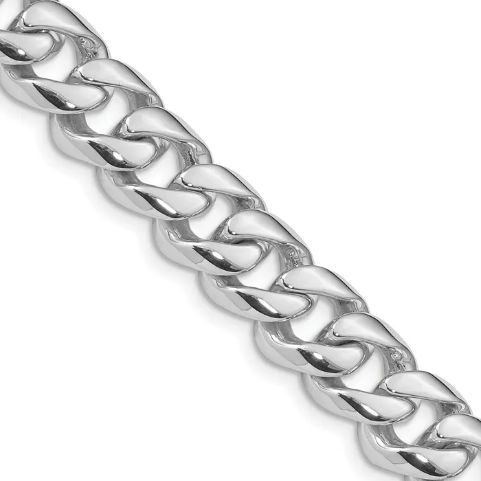 Necklaces MDS Solid 14K White Gold 22 inch 96mm Hand Polished Rounded Curb Link with Box Catch Clasp Chain Necklace Necklaces MDS Solid 14K White Gold 22 inch 96mm Hand Polished Rounded Curb Link with Box Catch Clasp Chain Necklace