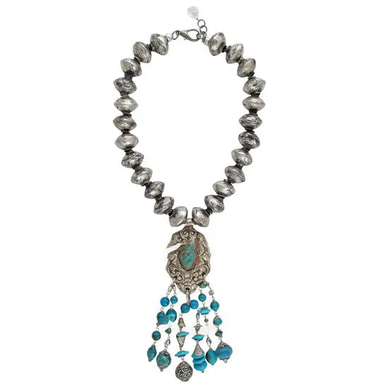 Necklaces Original Devon Leigh Brass and Turquoise Pendant Necklace N6203 JMS always Necklaces Original Devon Leigh Brass and Turquoise Pendant Necklace N6203 JMS always