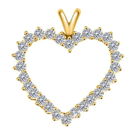 Necklaces Original Maulijewels 200 Carat Diamond Heart Shape Pendant In 10K Yellow Gold With 18 10k Yellow Gold Plated Sterling Silver Box Chain JMS always Necklaces Original Maulijewels 200 Carat Diamond Heart Shape Pendant In 10K Yellow Gold With 18 10k Yellow Gold Plated Sterling Silver Box Chain JMS always