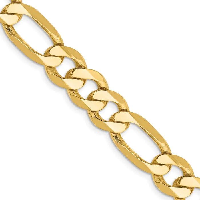Necklaces Solid 14K Yellow Gold 24 inch 875mm Flat Figaro with Lobster Clasp Chain Necklace MDS Necklaces Solid 14K Yellow Gold 24 inch 875mm Flat Figaro with Lobster Clasp Chain Necklace MDS