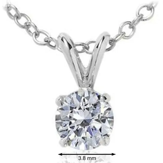 Original 040 Carat Maulijewels 14K White Gold Diamond Solitaire Pendant With 18 14K White Gold Plated Sterling Silver Box Chain JMS always Necklaces Original 040 Carat Maulijewels 14K White Gold Diamond Solitaire Pendant With 18 14K White Gold Plated Sterling Silver Box Chain JMS always Necklaces