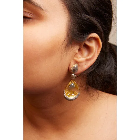 Original 14K White and Yellow Gold 16 14 Cttw Fancy Color Rose Cut Diamond Disc Drop Dangle Statement Earrings Fancy Colors I2I3 Clarity JMS always Earrings Original 14K White and Yellow Gold 16 14 Cttw Fancy Color Rose Cut Diamond Disc Drop Dangle Statement Earrings Fancy Colors I2I3 Clarity JMS always Earrings