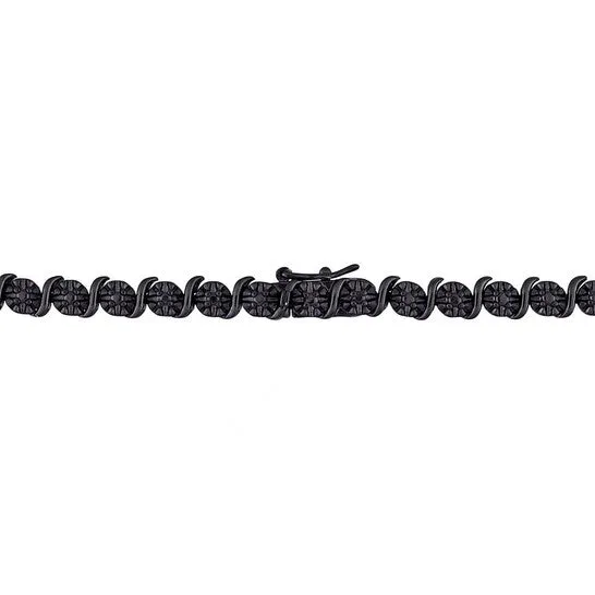Original AMOUR 12 CT TW Black Diamond Tennis Necklace In Sterling Silver with Black Rhodium JMS always Necklaces Original AMOUR 12 CT TW Black Diamond Tennis Necklace In Sterling Silver with Black Rhodium JMS always Necklaces