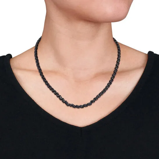 Original AMOUR 12 CT TW Black Diamond Tennis Necklace In Sterling Silver with Black Rhodium JMS always Necklaces Original AMOUR 12 CT TW Black Diamond Tennis Necklace In Sterling Silver with Black Rhodium JMS always Necklaces