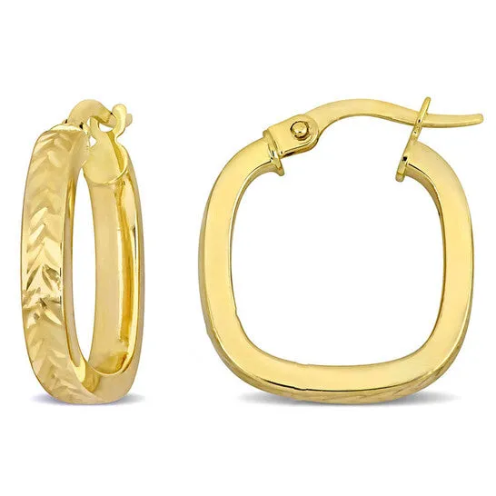 Original AMOUR 19mm Textured Square Hoop Earrings In 10K Yellow Gold JMS always Earrings Original AMOUR 19mm Textured Square Hoop Earrings In 10K Yellow Gold JMS always Earrings