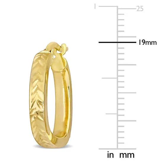 Original AMOUR 19mm Textured Square Hoop Earrings In 10K Yellow Gold JMS always Earrings Original AMOUR 19mm Textured Square Hoop Earrings In 10K Yellow Gold JMS always Earrings