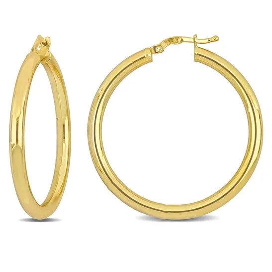 Original AMOUR 35mm Hoop Earrings In 14K Yellow Gold 3mm Wide JMS always Earrings Original AMOUR 35mm Hoop Earrings In 14K Yellow Gold 3mm Wide JMS always Earrings